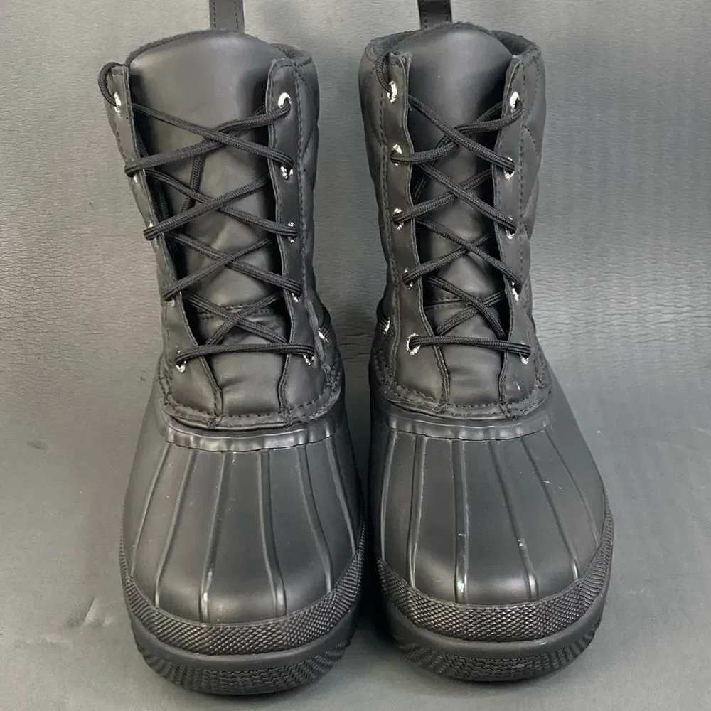 Sperry Quilted Top Sider Gosling Black Waterproof Boot shoes women size 7
